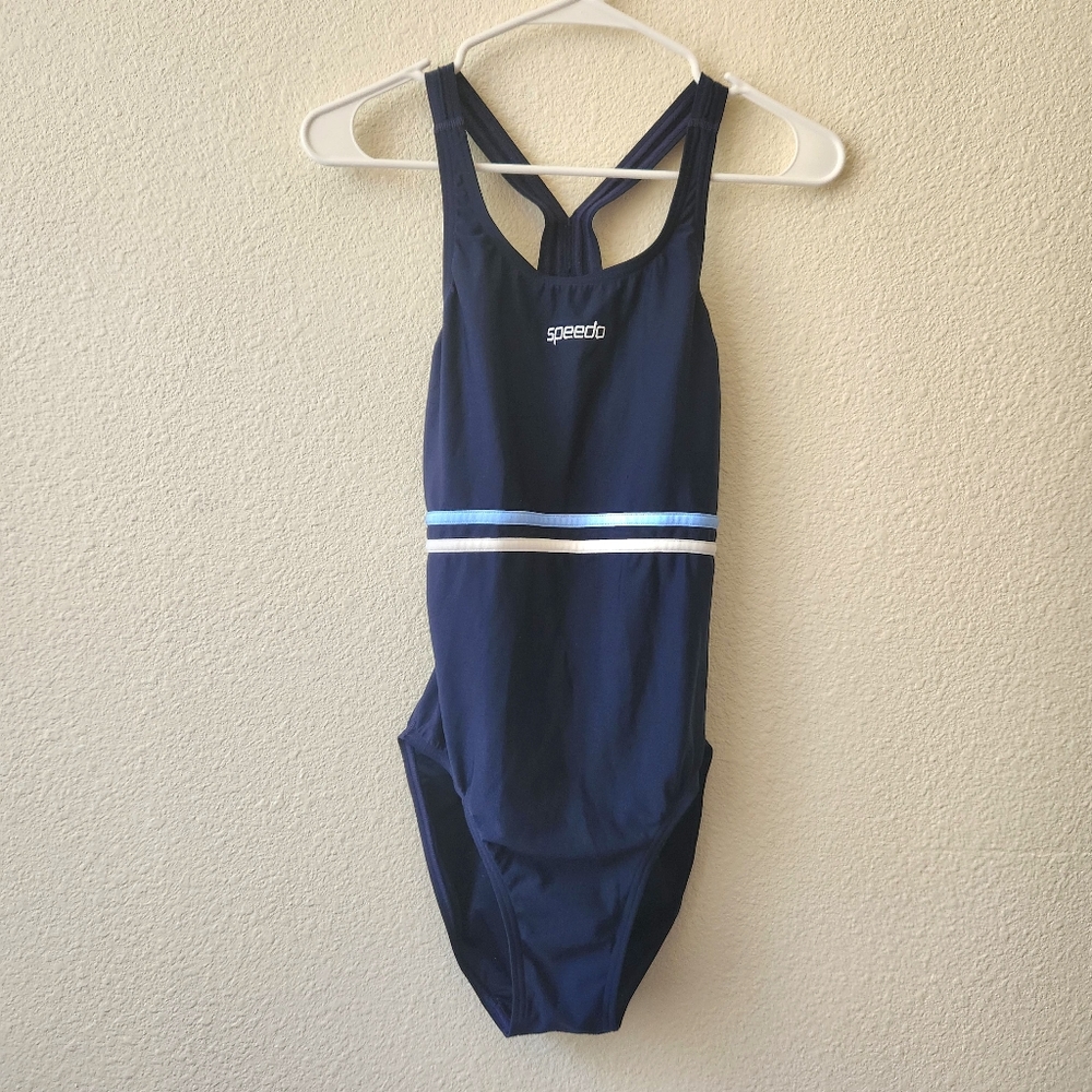 🔥Speedo Endurance Swimsuit One-Piece Navy Sz 12